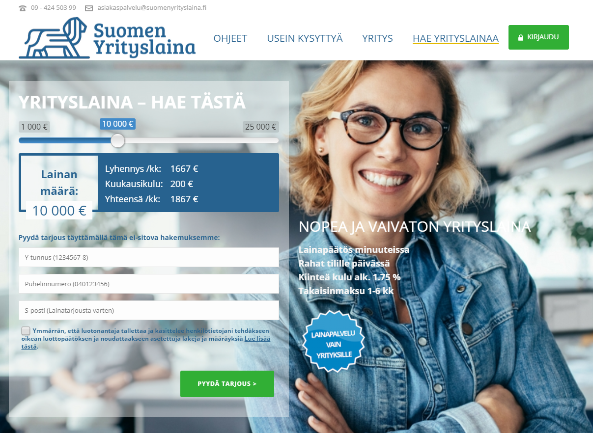 Suomen yrityslaina sivusto